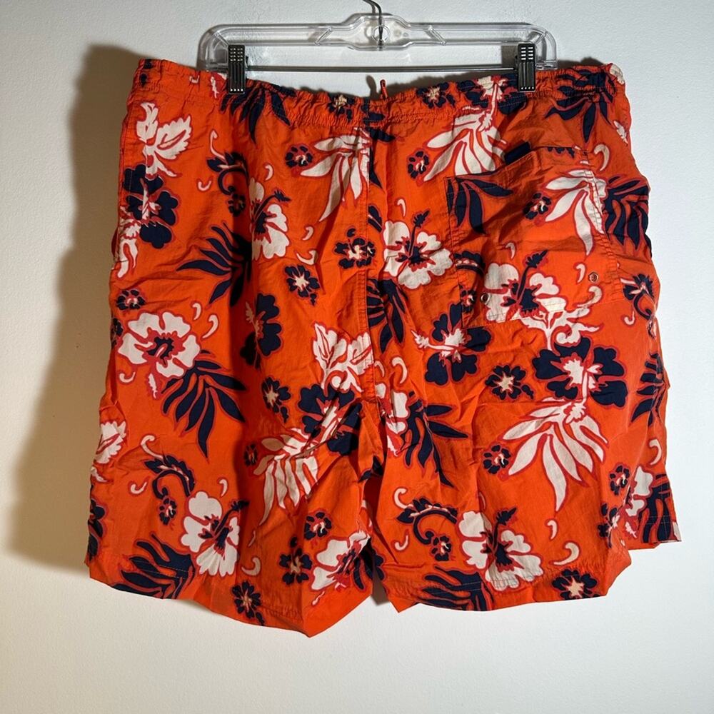 Tropical Floral Men's Swim Shorts - Orange